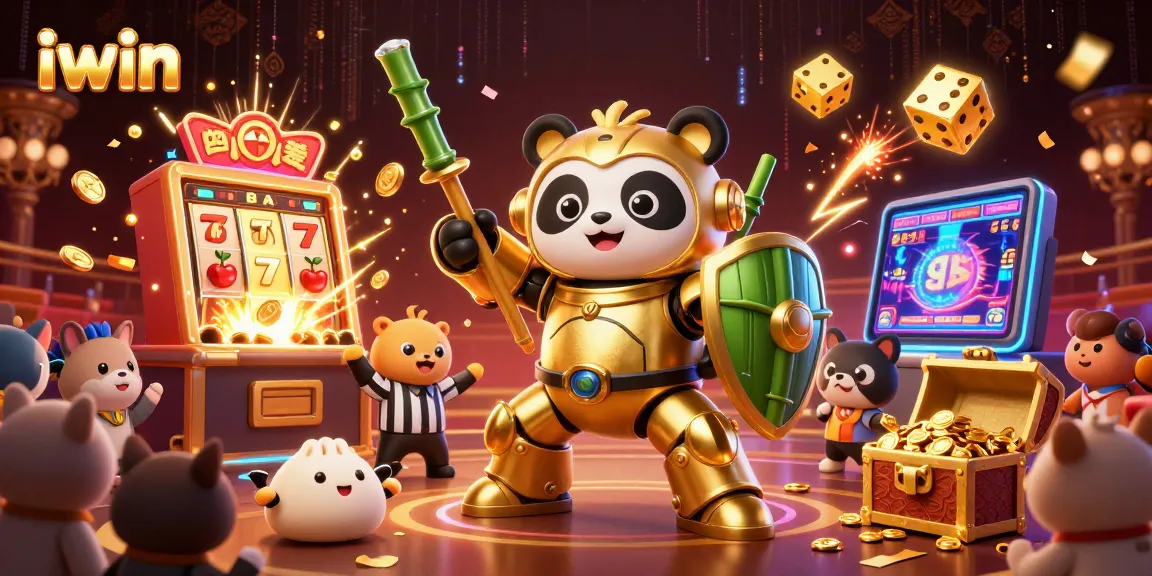Play exciting casino games at iwin with vibrant 3D illustration showcasing action and energy.