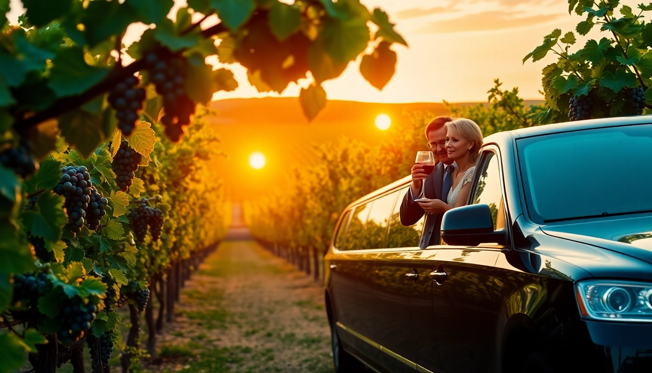 Experience the luxury of wine tour limo service amidst lush vineyards and stunning scenery.