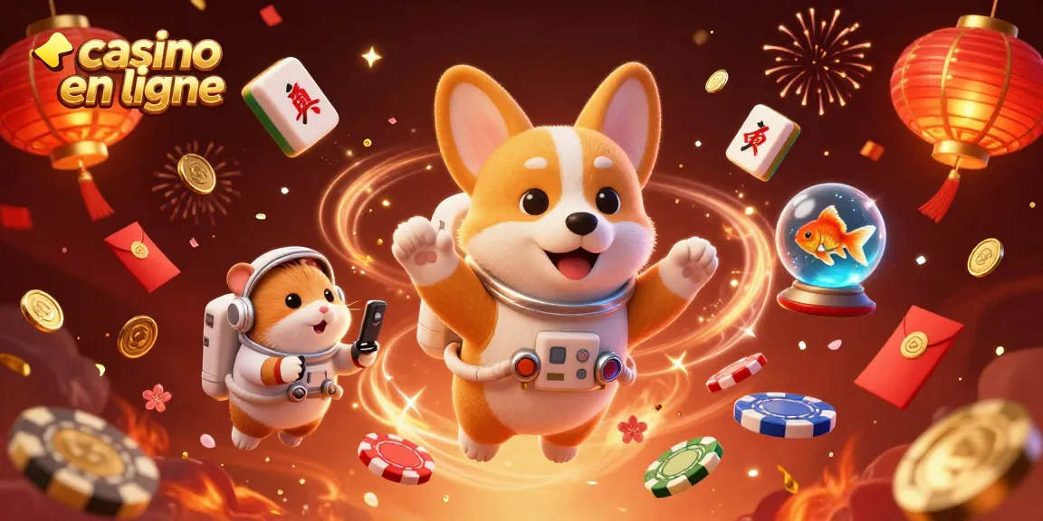 Découvrez l'univers coloré du casino en ligne avec des personnages animés flottants.