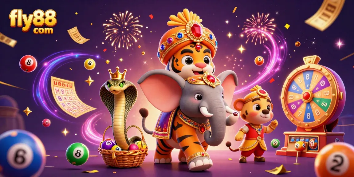Experience the excitement of fly88 com with vibrant lottery balls and captivating 3D characters.