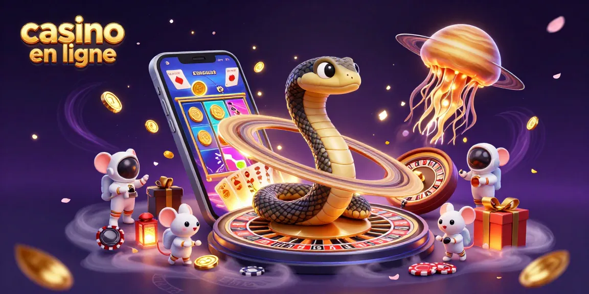 Casino en ligne : Une scène dynamique avec des personnages de casino et des éléments de jeux.