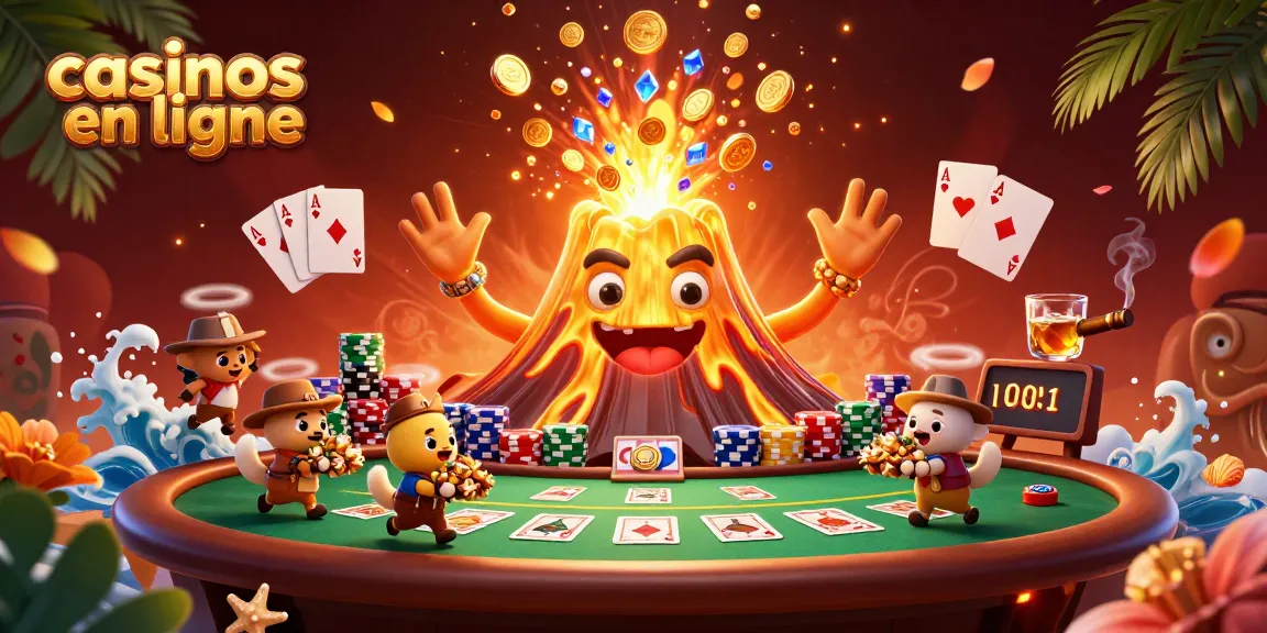 Jouez aux casinos en ligne avec des jeux de poker, des trésors en or et une ambiance festive.