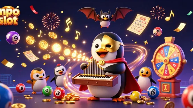 Engage with the energetic mpo slot scene featuring vibrant characters and casino elements.