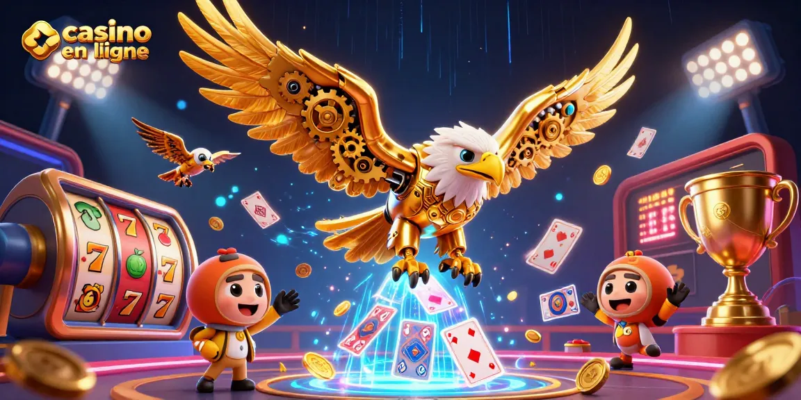 Plongez dans l'univers du casino en ligne avec cette illustration dynamique de jeux de hasard.