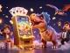 Menghadapi mesin slot yang emas, dinosaurus pachycephalosaurus membuat jackpot dan koin terbang, permainan slot interaktif