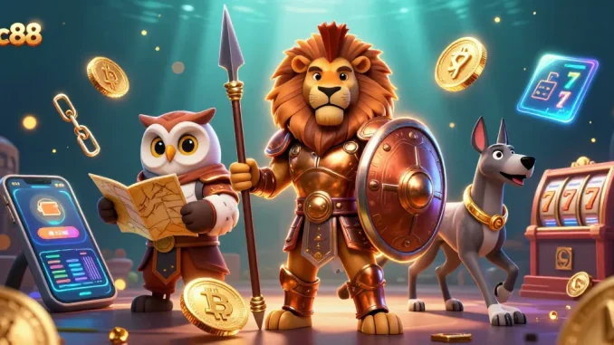Engage with sc88's vibrant slot gaming scene featuring heroic characters and dynamic crypto elements.