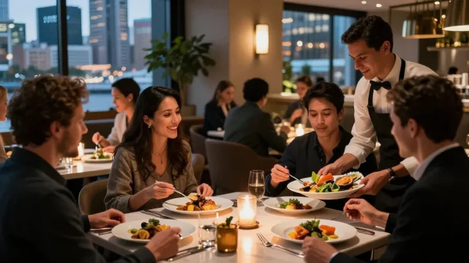 Sydney303 offers a modern dining experience with gourmet dishes in a chic restaurant atmosphere.