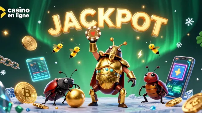 Le jackpot dans un casino en ligne avec des personnages amusants et des éléments de jeu captivants.