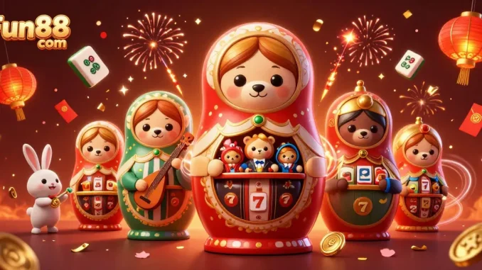Experience the excitement of Fun88 com with vibrant casino-themed 3D illustration showcasing playful characters and festive elements.