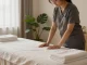 Comfortable indoor 종로출장마사지 setup with a therapist preparing oils.