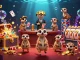 Experience kerajitu in a vibrant gaming scene with meerkats managing slot machines and cards.