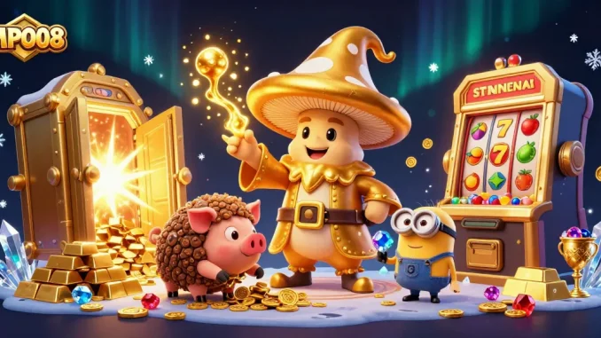 MPO08 transforms gaming with enchanting characters and rich treasure amidst dynamic slot elements.