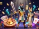 Découvrez les aventures au casino en ligne avec Anubis et Bastet, entourés de gains virtuels éclatants.