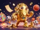 Pariez sur le site de paris sportif avec ce golem en or, entouré d'éléments de jeu dynamiques.