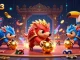 Experience exciting gameplay at leci123 with vibrant pangolins competing amidst poker chips.