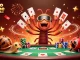 Jouez au casino en ligne retrait immédiat avec ce millipède dealer et ses cartes éclatantes entouré de jetons colorés.