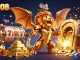 MPO08 casino adventure featuring a golden chimera and treasure elements, illustrating exciting gaming experiences.