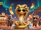 Visuelle festive de casino en ligne avec Méduse et une souris guerrière au milieu de pièces d'or et de machines à sous.